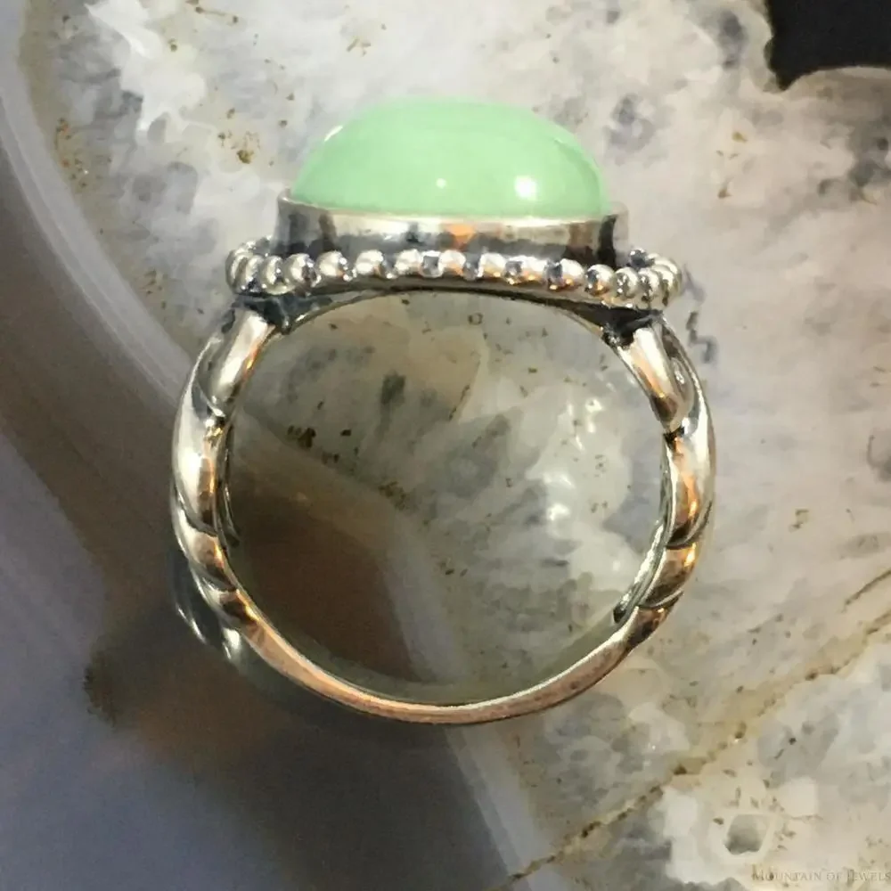 Carolyn Pollack Southwestern Style Sterling Silver Oval Variscite Decorated Ring